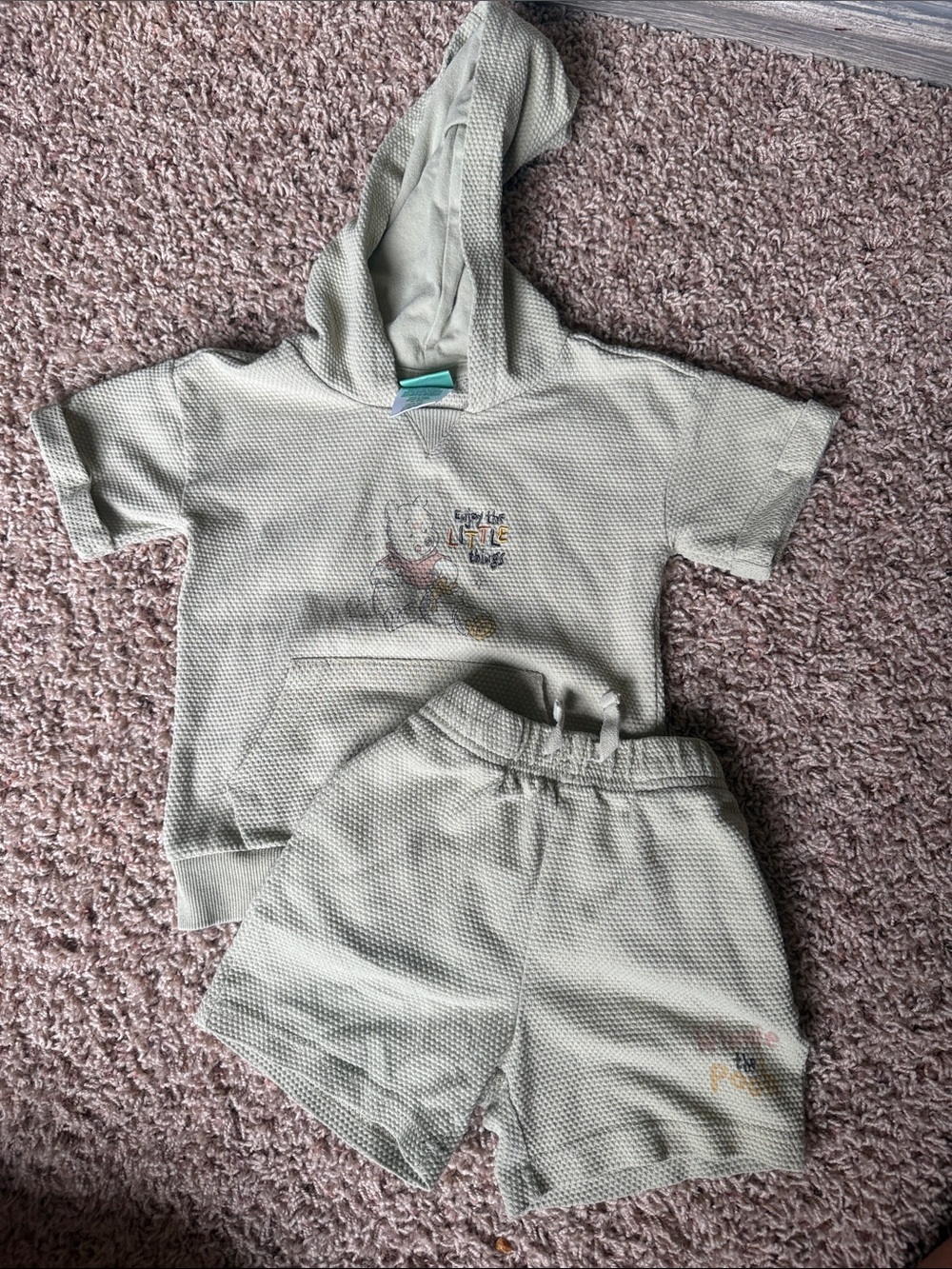 Disney Winnie the Pooh - Sage Green Hooded Two-Piece Set